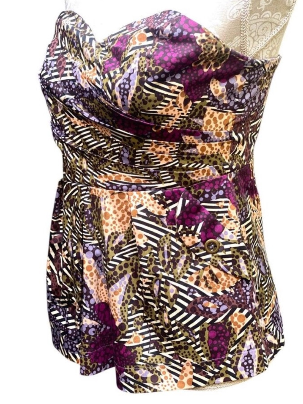 Anthro Fei Pesisir Peplum (Multi) Print & Color Size 2 - Picture 10 of 14